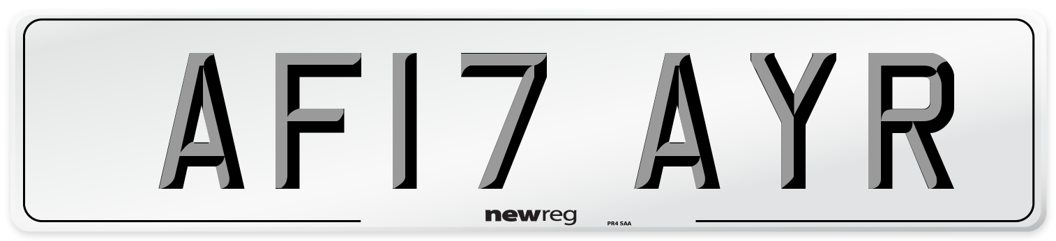 AF17 AYR Number Plate from New Reg